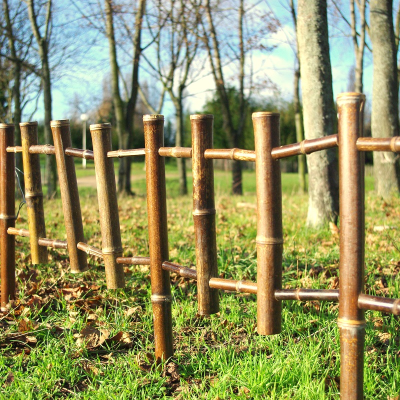 Lot de 2 Barrières de Jardin en Bambou Noir - Hauteur 30 cm / BBAR30