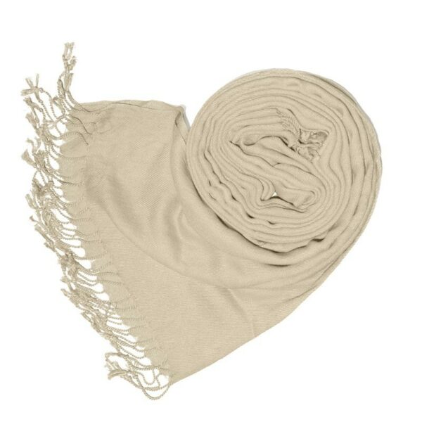 Foulard en fibres de bambou couleur golden egg (blanc cassé)