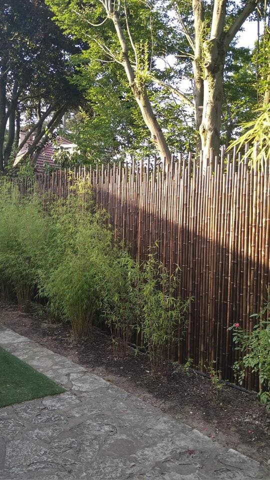 Clôture Bambou Noir Design et Moderne / Panneau élégant facile à mettre en place / gamme Japonaise Irrégulière TITI / 5-JBF250